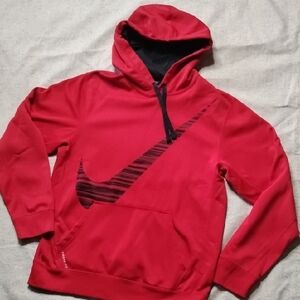 Nike Red Hoodie with Black Swoosh Accent